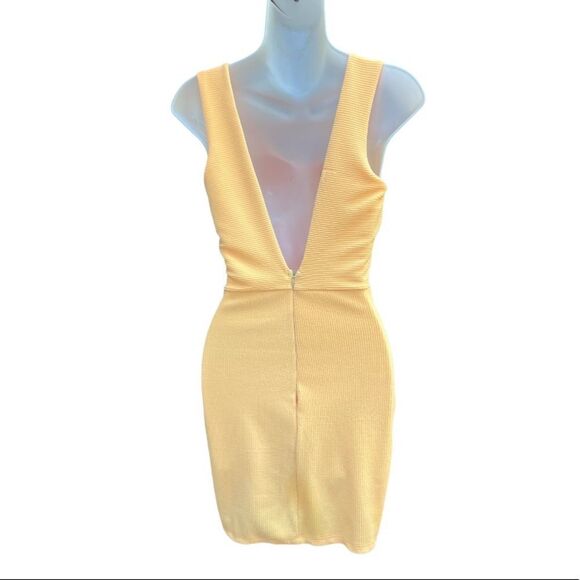 ANGL RIBBED LOW BACK BODYCON DRESS ORANGE CREAMSICLE SIZE - Picture 4 of 12